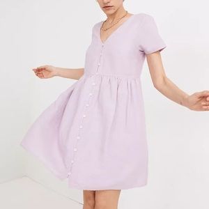 Madewell Linen-Blend Alexandra Button-Front Mini Dress